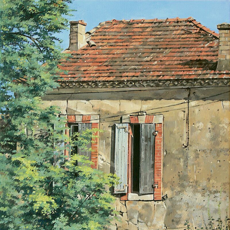 verlassenes haus bei oppède - vaucluse 2018, 44 x 36 cm, öl auf leinwand