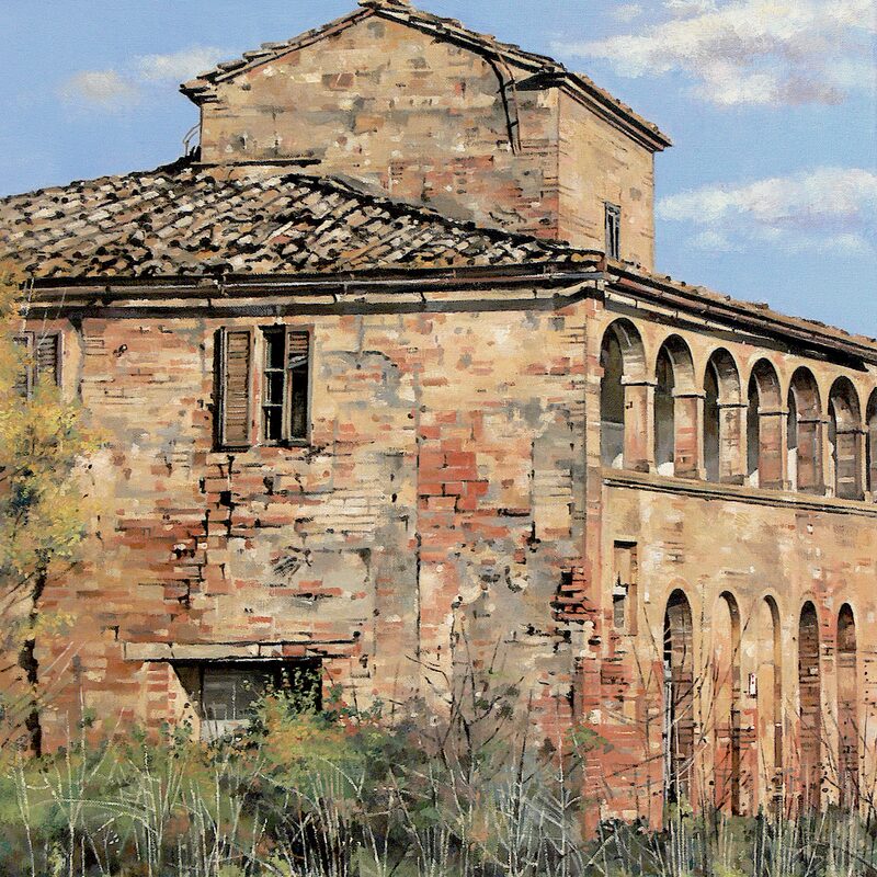 maison à piana près de buonconvento - toscane 2021, 54 x 44 cm, huile sur toile