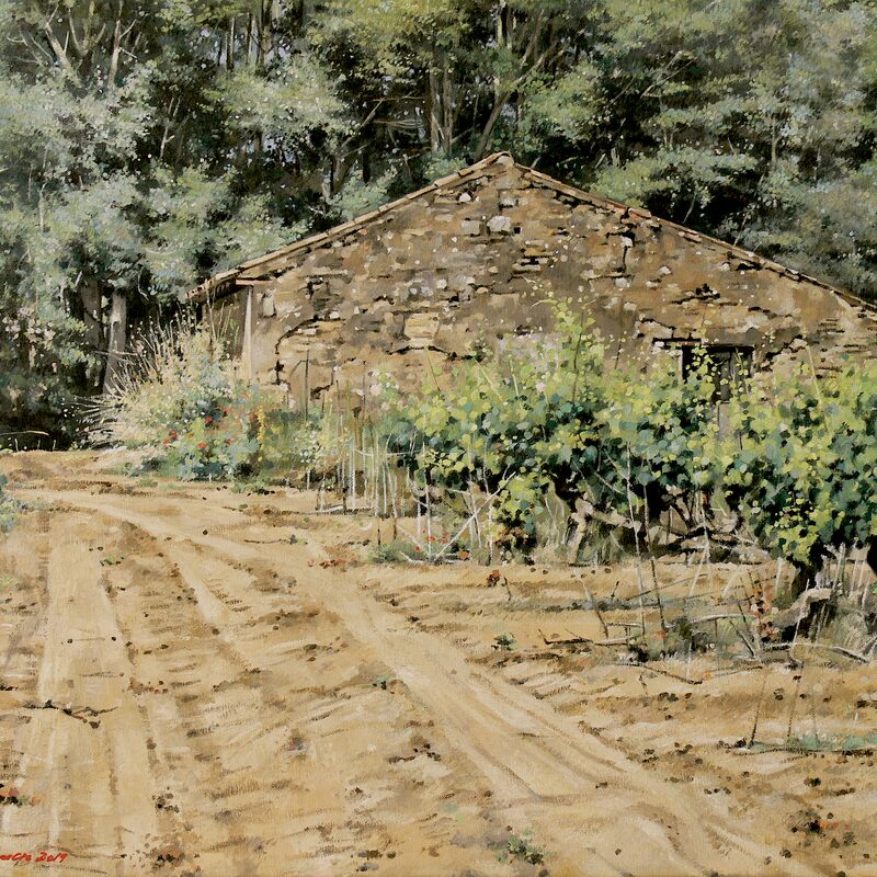 landschaft bei oppède - vaucluse 2019, 50 x 60 cm, öl auf leinwand