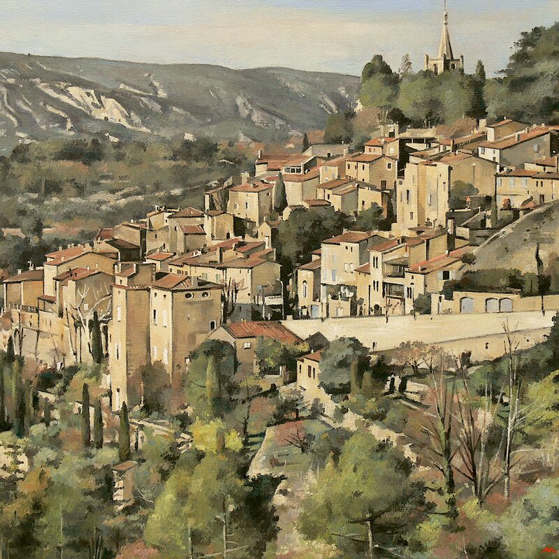 bonnieux - vaucluse 2018, 44 x 55 cm, öl auf leinwand
