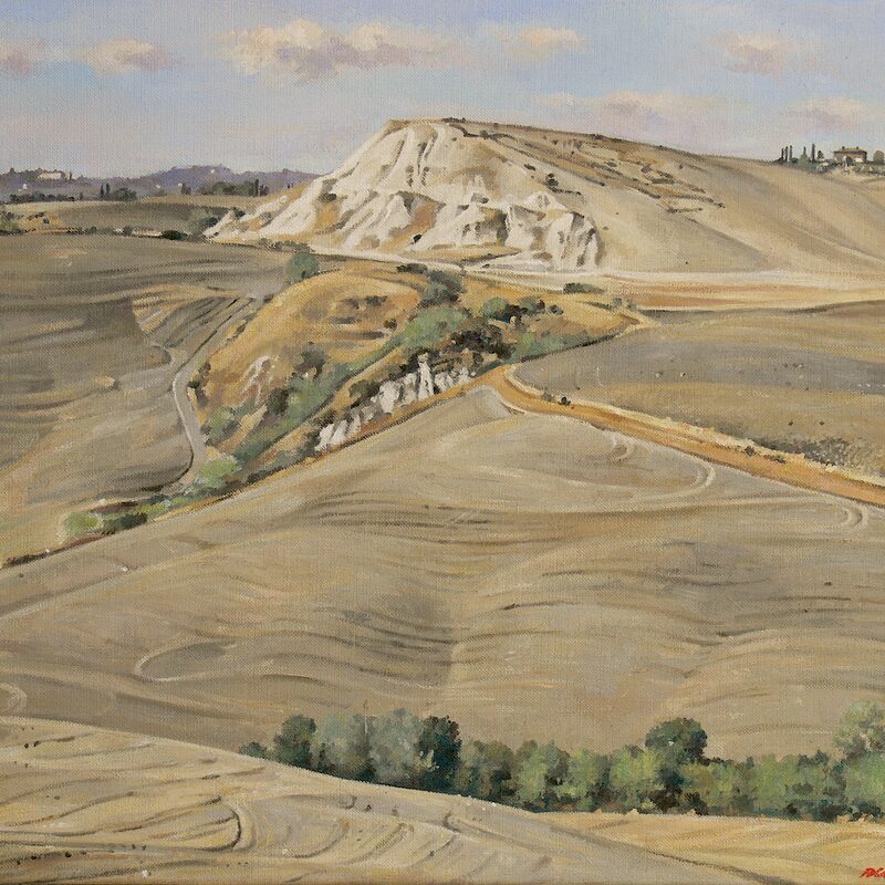 crete senesi près d'asciano - toscane 2021, 40 x 50 cm, huile sur toile