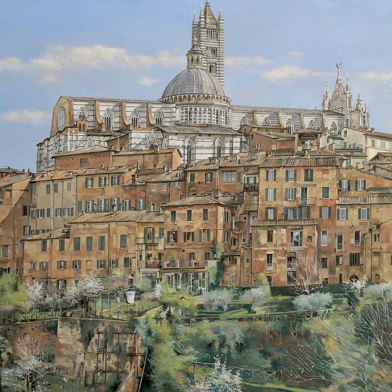 sienne - toscane 2021, 80 x 95 cm, huile sur toile