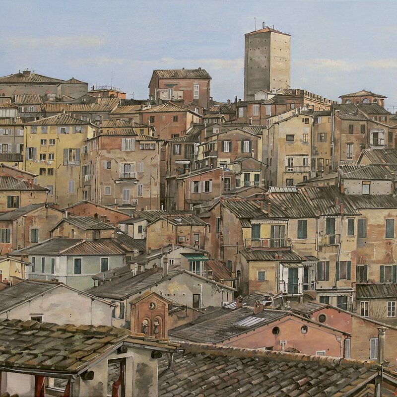 sienne - toscane 2021, 60 x 75 cm, huile sur toile