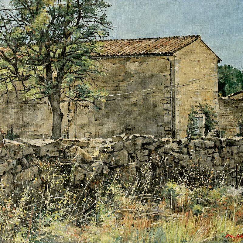 haus bei murs - vaucluse 2019, 36 x 44 cm, öl auf leinwand