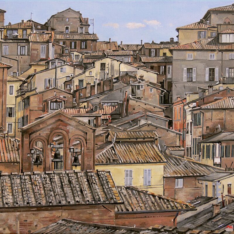 sienne - toscane 2021, 36 x 44 cm, huile sur toile