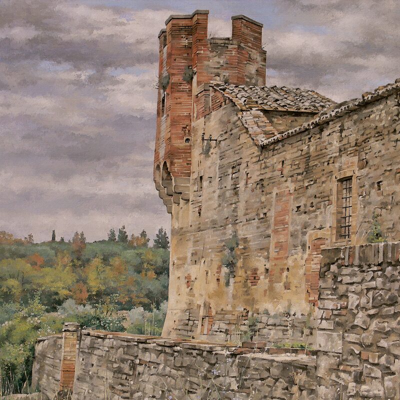 castello di bibbiano - toscane 2021, 70 x 60 cm, huile sur toile