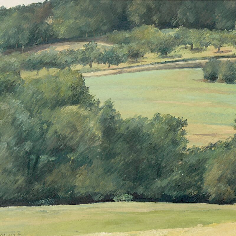 landschaft bei givenich - kanton echternach 1998, 43,5 x 46 cm, öl auf karton