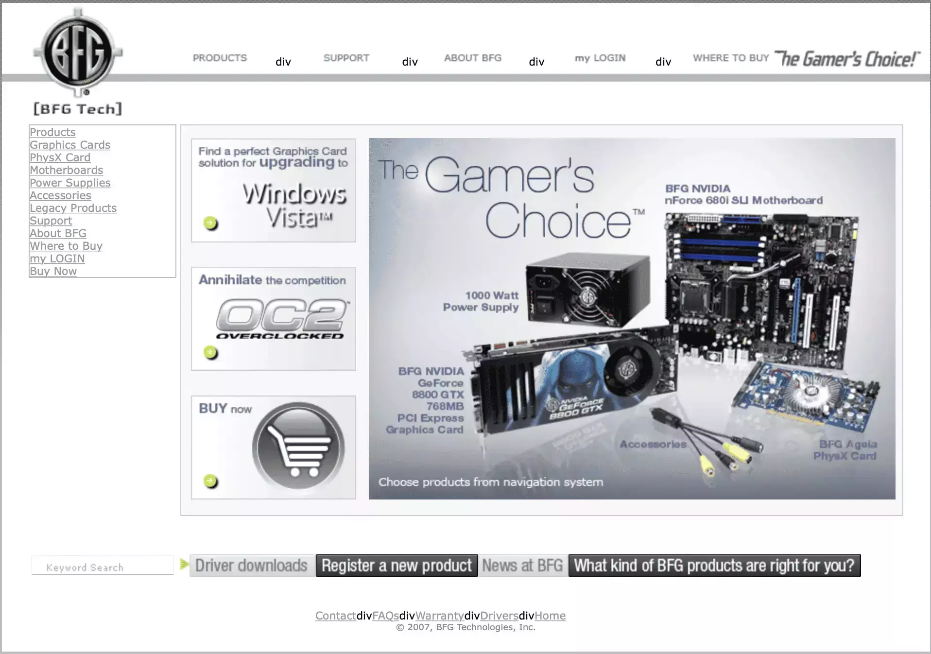 BFG Tech corporate website 2007
