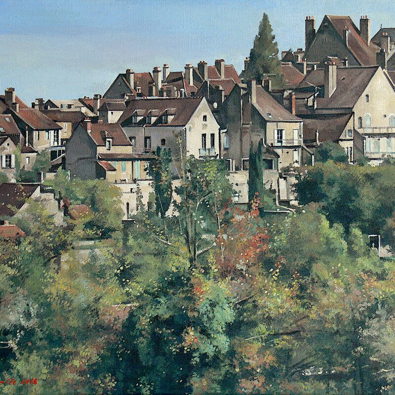 vézelay - yonne 2015, 36 x 44 cm, öl auf leinwand