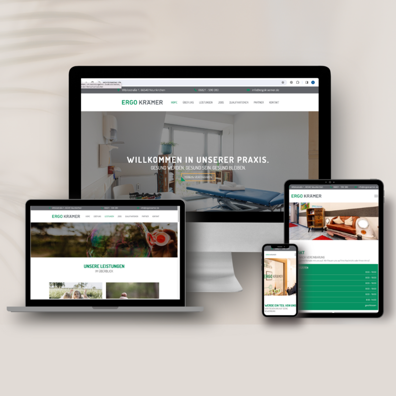 Website für ERGO Krämer, Ergotherapiepraxis in Neunkirchen, Wiebelskirchen