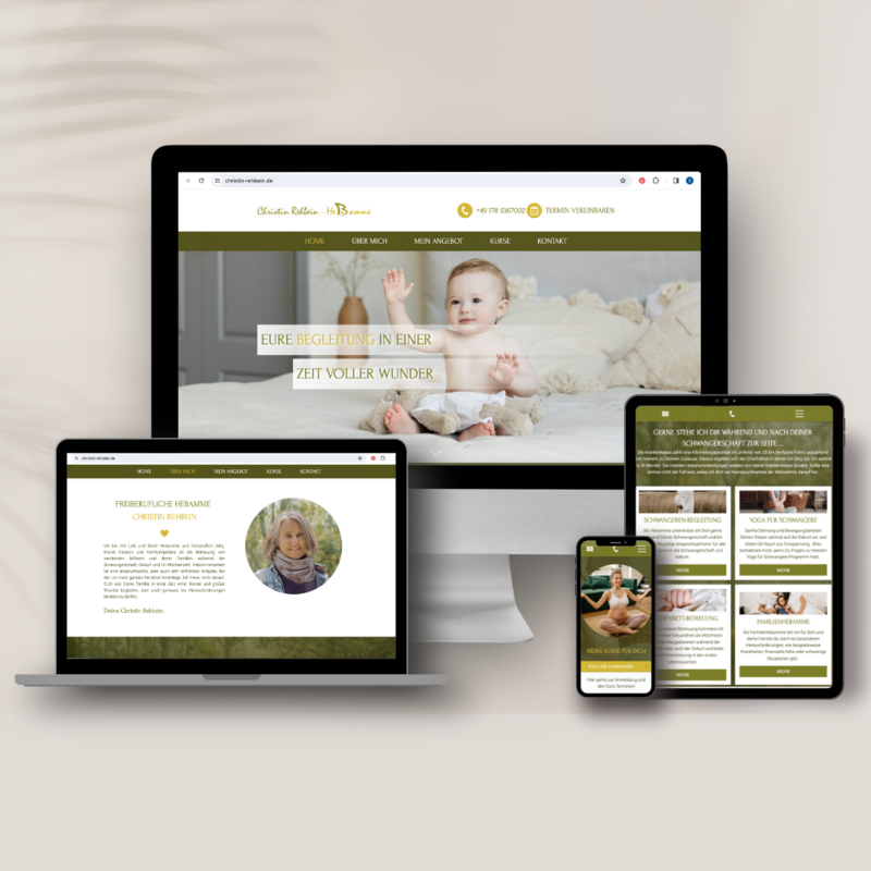 Website für die freiberufliche Hebamme Christin Rehbein