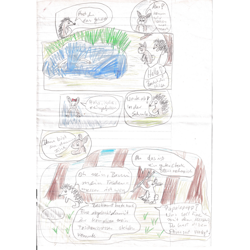 
frühestes Werk
(Comiczeichnung als Kind)

