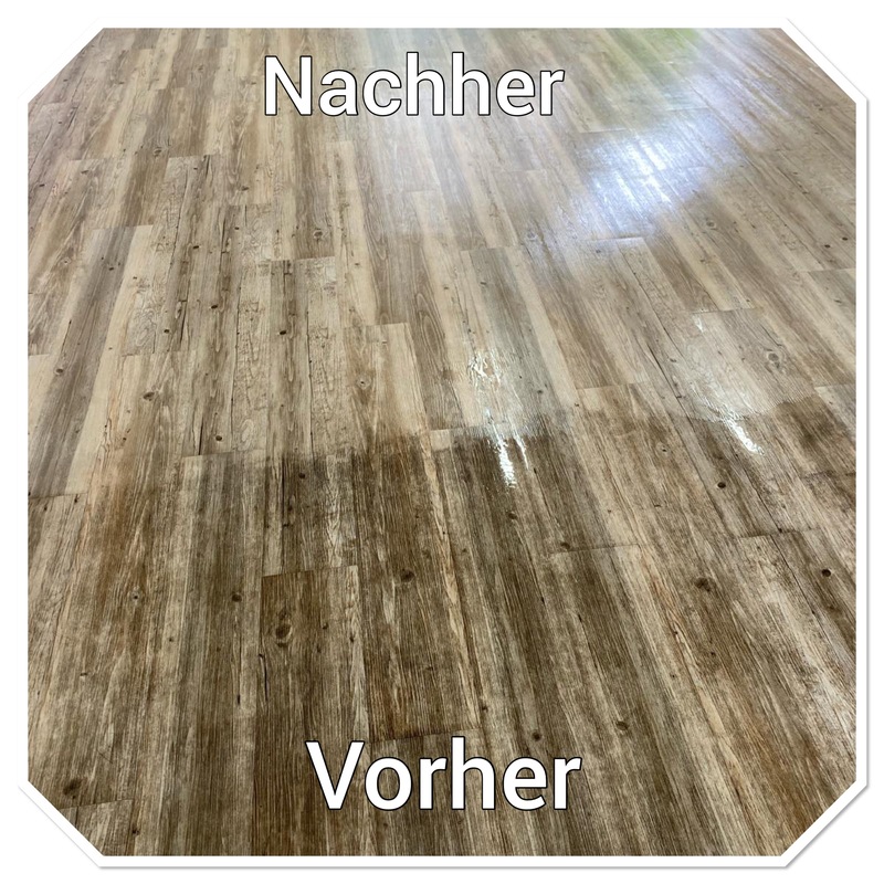 Bodenreinigung vorher/nachher