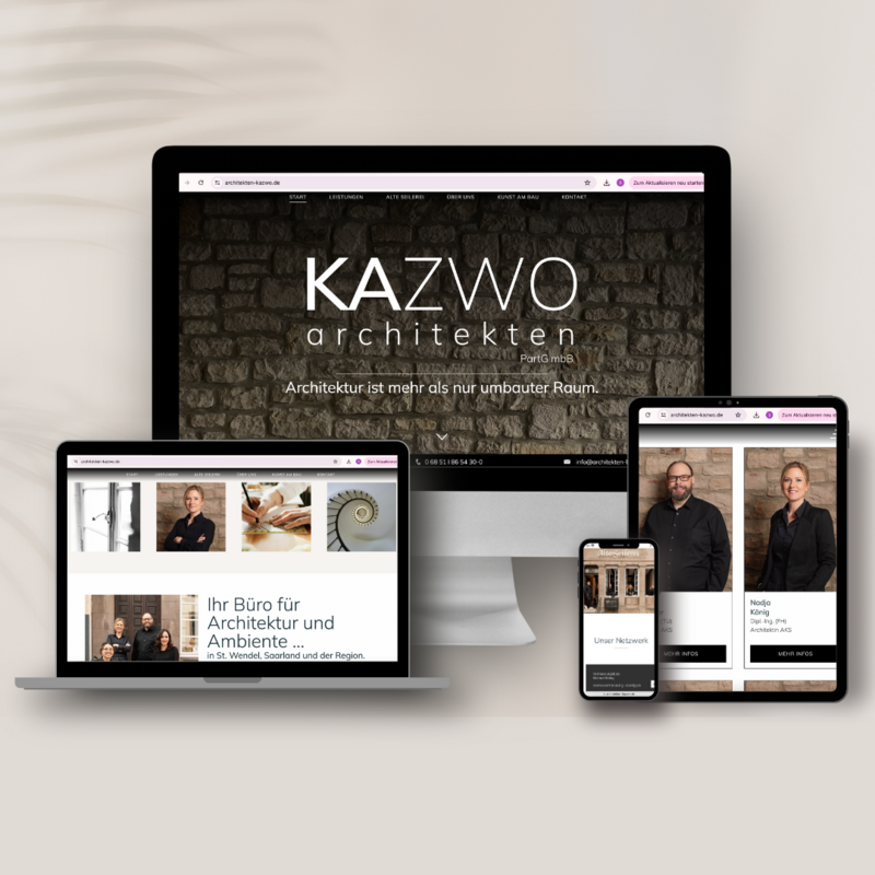 Website für das Architekturbüro KAZWO in St. Wendel