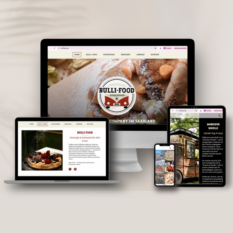 Website für Bulli-Food  Foodtrucks in Neunkirchen