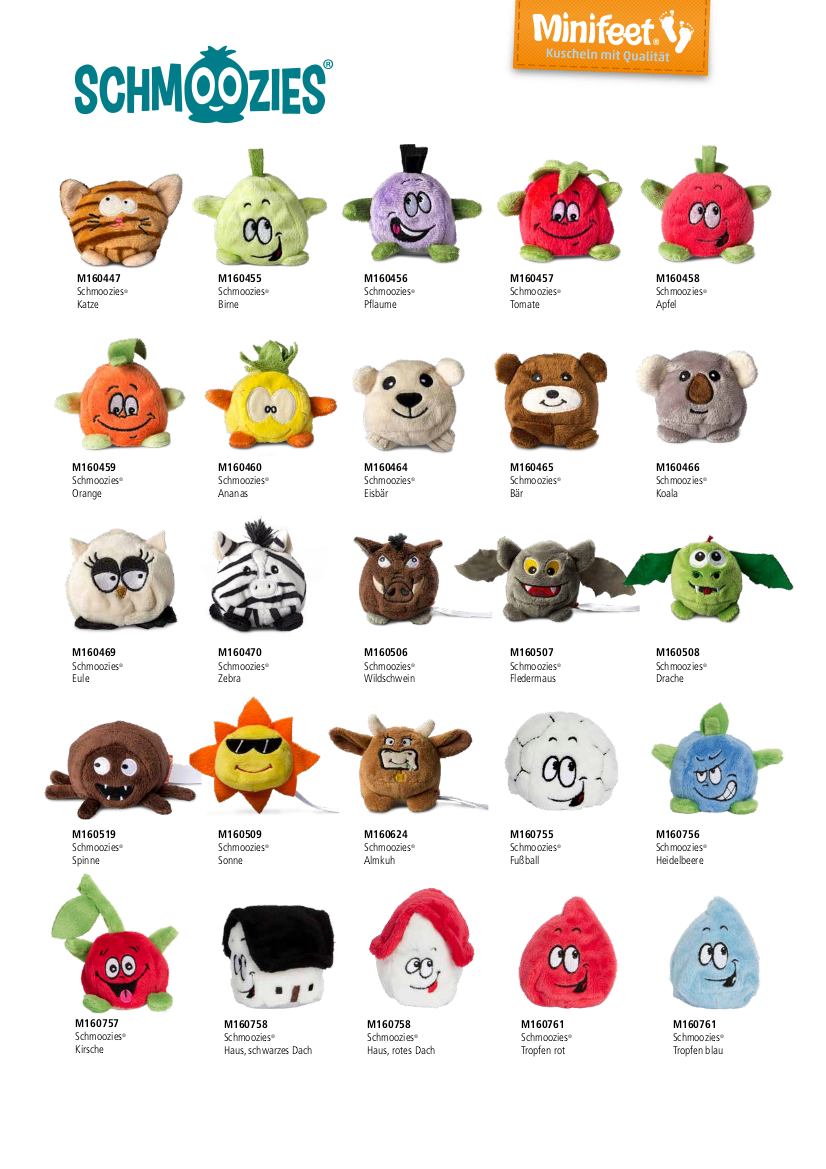 Plüschige Schmoozies® Tiere – von Eichhörnchen bis Ente