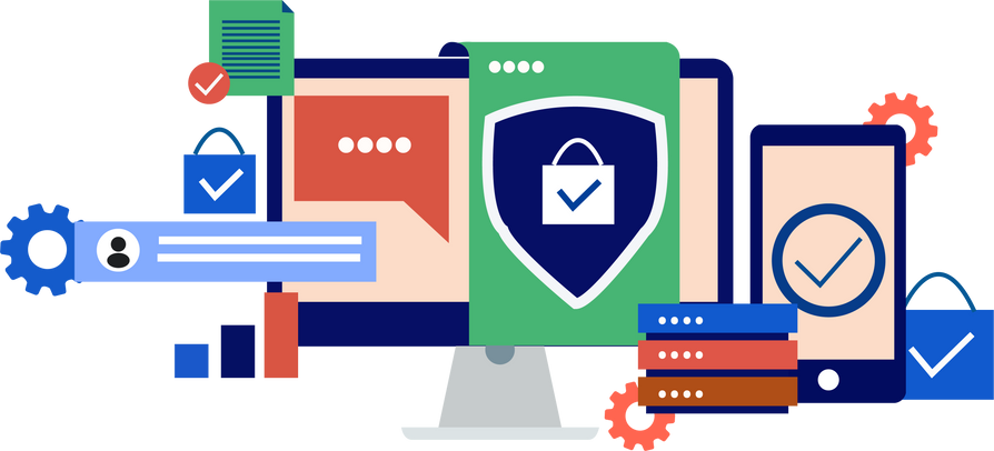 grafisches Bild von PC und Handy