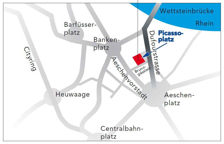 Lageplan T.O Advisco, Picassoplat 8 in Basel