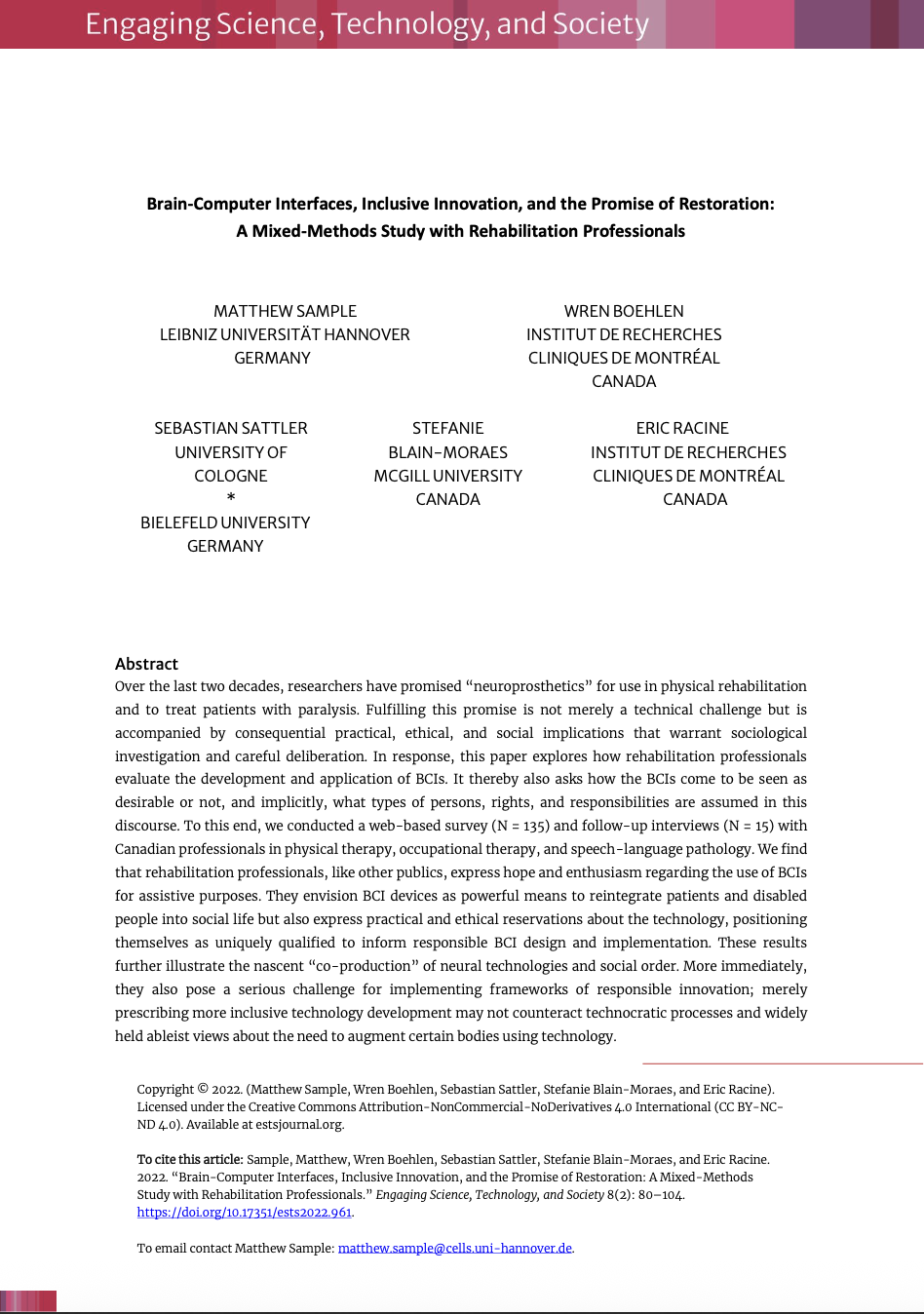 Schleidgen, S., Friedrich, O., Wolkenstein, A. (2022). How Intelligent Neurotechnology Can Be Epistemically Unjust. An Exploration into the Ethics of Algorithms. In: Review of Social Economy 80/1, 106-126