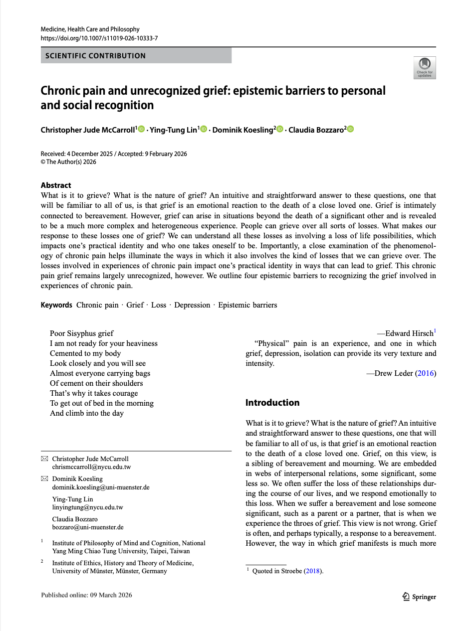 Heinrichs, J.-H., Beck, B., & Friedrich, O. (Eds.). (2024). Neuro-ProsthEthics. Ethical Implications of Applied Situated Cognition. Springer - Metzler