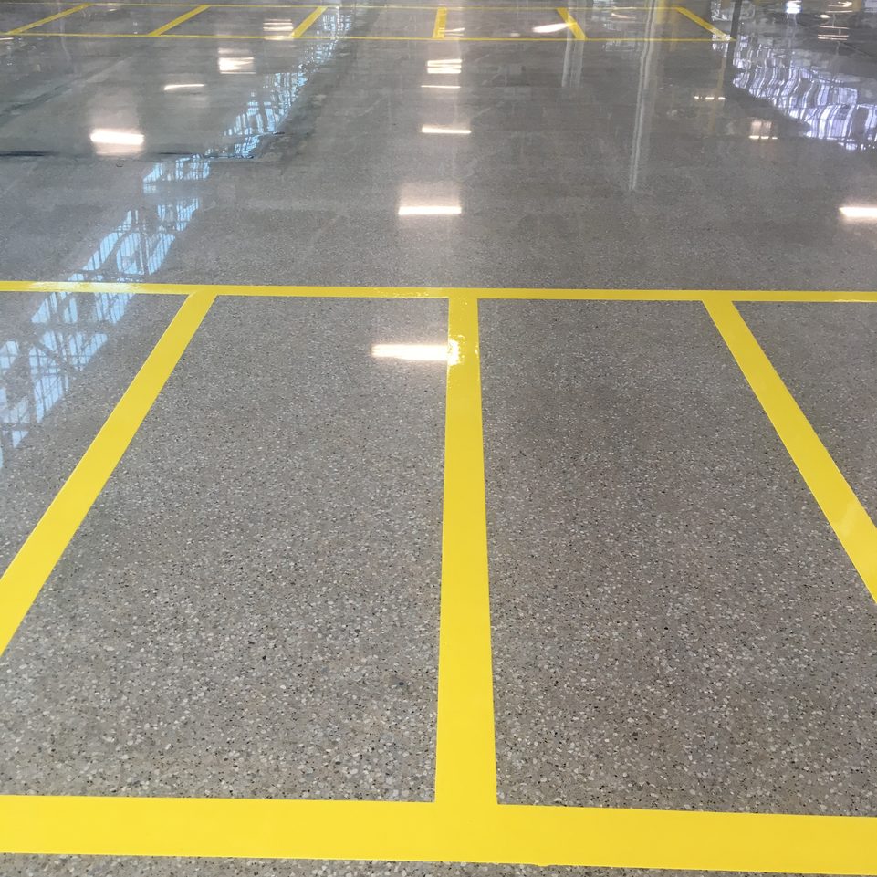 Polished Concrete Salt & Pepper w/Line Striping
